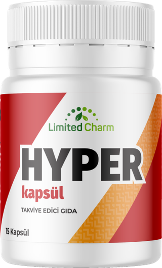 Hyper Caps kutusu: HYPER kapsül, takviye edici gıda, 15 kapsül